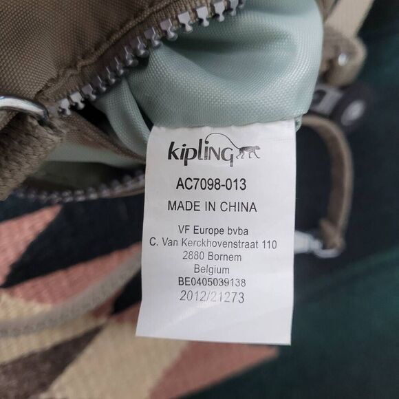 Kipling Alvar Small Crossbody Nylon Purse Taupe Shoulderbag Bag Adjustable Zip - Picture 5 of 7